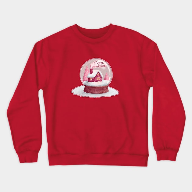 Snow Globe Merry Christmas Crewneck Sweatshirt by Annelie